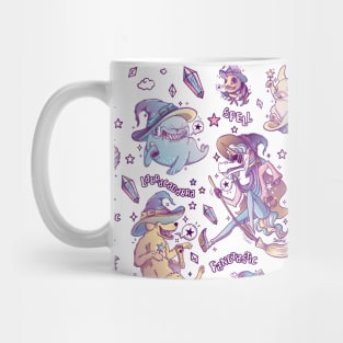 Magical animal puns cartoon style vector pattern Mug